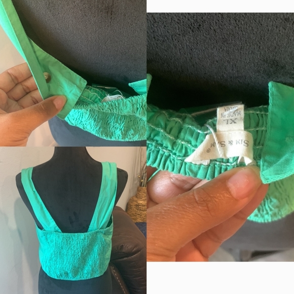 SIM and SAM Green Faux Button Bustier Top - Picture 2 of 3